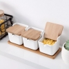 SET D'ASSAISONNEMENTS EN CÉRAMIQUE BLANC