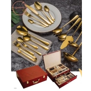 SET DE COUVERTS AVEC BOÎTE EN BOIS 84 PCS