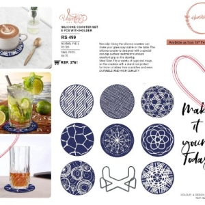 SET DE SOUS-VERRES EN SILICONE 8 PIÈCES AVEC SUPPORT