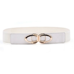 CEINTURE AVEC BOUCLE OR - BLANC