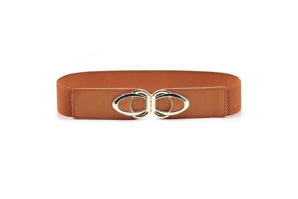 3919 CEINTURE AVEC BOUCLE OR – MARRON