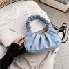 SAC À MAIN STYLE PLISSÉ BLEU