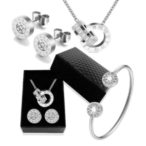 ENSEMBLE DE BIJOUX DE LUXE EN CHIFFRES ROMAINS - ARGENT